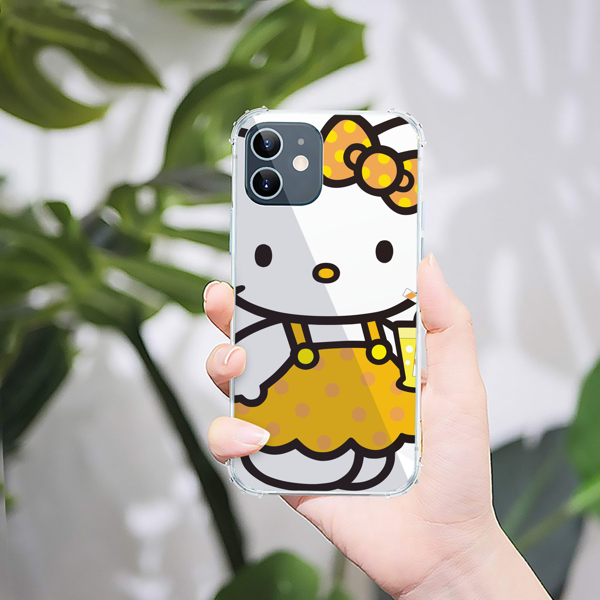 （画像用） Hello Kitty ハローキティ 【iPhone 12シリーズ対応】透明スマホケース（クリアソフトケース）